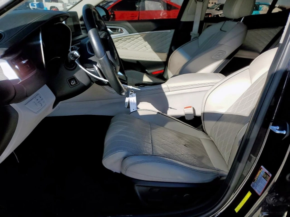 2019 Genesis G70 Advanced with VIN KMTG34LE1KU027824, listed as a Copart auction lot 46900135 with 42,325 mi miles and Salvage title. Bid and sale history available at DreamBid. Image 7.