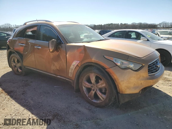 2009 Infiniti FX with VIN JNRAS18U39M100708, listed as a Copart auction lot 48199895 with 278,493 mi miles and Salvage title. Bid and sale history available at DreamBid. Image 4.