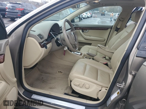 2007 Audi A4 2.0T with VIN WAUDF78E07A205165, listed as a Copart auction lot 53310825 with 162,259 mi miles and Salvage title. Bid and sale history available at DreamBid. Image 7.