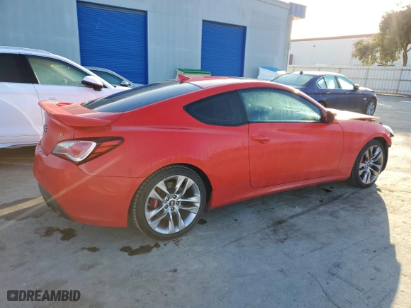 2013 Hyundai Genesis Coupe 3.8 R-Spec with VIN KMHHU6KJ0DU091913, listed as a Copart auction lot 44828205 with 112,542 mi miles and Salvage Title. Bid and sale history available at carsss.com. Image 3.