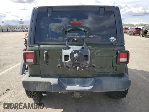 2021 Jeep Wrangler Unlimited Sport S with VIN 1C4HJXDG2MW712223, listed as a Copart auction lot 51466465 with 54,032 mi miles and Salvage Title. Bid and sale history available at carsss.com. Image 6.