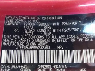 2021 Toyota 4Runner SR5 with VIN JTEEU5JR9M5232380, listed as a IAAI auction lot 42270096 with 84,329 mi miles and . Bid and sale history available at DreamBid. Image 9.