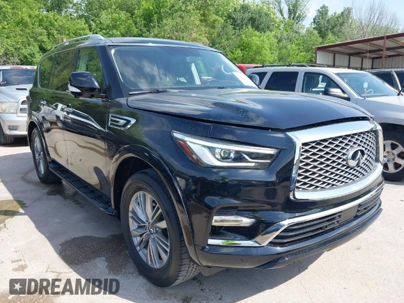 2018 Infiniti QX80 with VIN JN8AZ2NF4J9660983, listed as a IAAI auction lot 42063055 with 24,347 mi miles and . Bid and sale history available at DreamBid. Image 1.