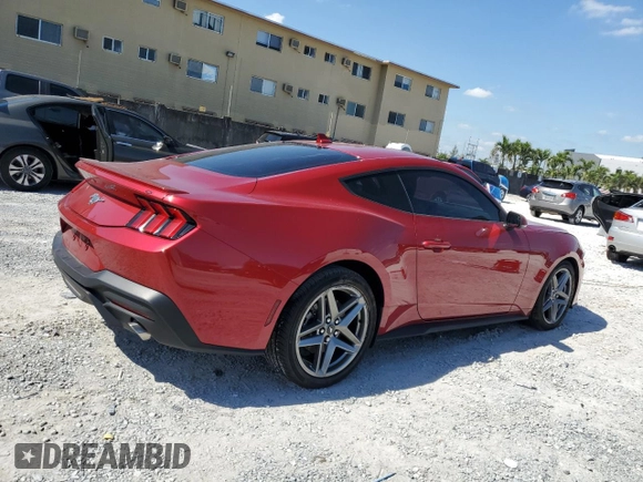 2024 Ford Mustang EcoBoost with VIN 1FA6P8TH0R5118769, listed as a Copart auction lot 52947385 with 8,296 mi miles and Salvage Title. Bid and sale history available at carsss.com. Image 3.