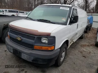 2017 Chevrolet Express Cargo Van with VIN 1GCWGBFF4H1122833, listed as a Copart auction lot 85538934 with 0 mi miles and Salvage Title. Bid and sale history available at carsss.com. Image 1.