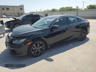 2019 Honda Civic Sport with VIN 19XFC2F81KE045324, listed as a Copart auction lot 53576965 with 110,836 mi miles and Salvage title. Bid and sale history available at DreamBid. Image 1.