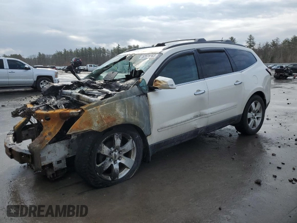 2014 Chevrolet Traverse LTZ z VIN 1GNKVJKD9EJ231164, wystawiony jako Copart lot #52876665 z przebiegiem Nie podano mil oraz Szkoda całkowita • Salvage title. Historia ofert i sprzedaży dostępna na DreamBid. Obrazek 1.