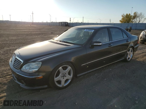 2003 Mercedes-Benz S-Class 4.3L with VIN WDBNG70J73A383130, listed as a Copart auction lot 76703924 with 109,488 mi miles and Salvage Title. Bid and sale history available at carsss.com. Image 1.