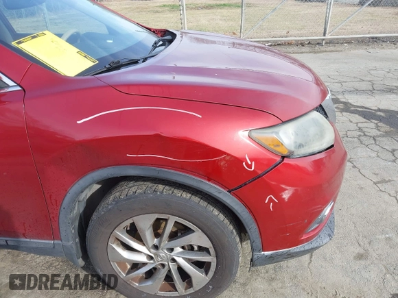 2014 Nissan Rogue SV with VIN 5N1AT2MT2EC851245, listed as a IAAI auction lot 41611370 with 172,157 mi miles. Bid and sale history available at carsss.com. Image 12.