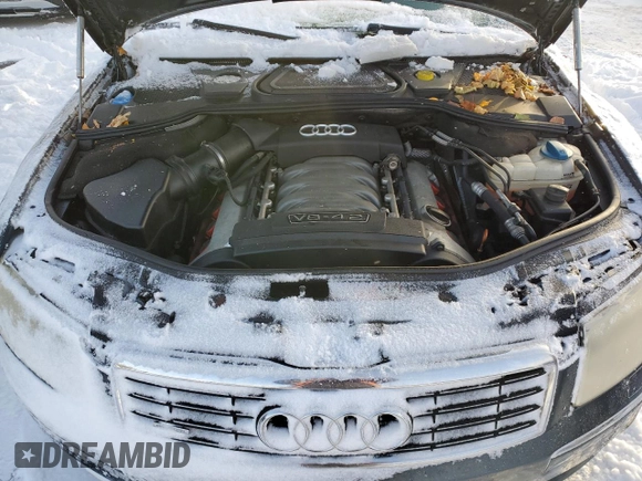 2004 Audi A8 L with VIN WAUML44E54N000619, listed as a Copart auction lot 42186195 with 174,331 mi miles and Salvage Title. Bid and sale history available at carsss.com. Image 11.