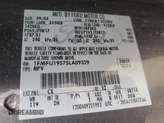 2005 Ford Expedition Limited с VIN 1FMFU19575LA09329, выставлен на аукционе Copart как лот 54585345 с пробегом 264 703 миль миль и Списание • Salvage title. История ставок и продаж доступна на DreamBid. Изображение 13.