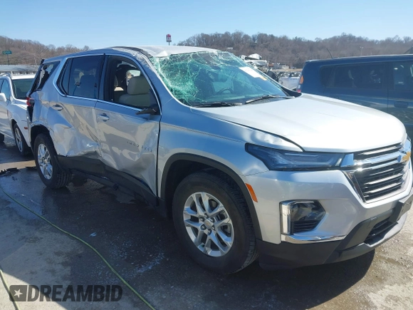 2022 Chevrolet Traverse LS with VIN 1GNERFKW6NJ162594, listed as a IAAI auction lot 41749144 with 13,519 mi miles and . Bid and sale history available at DreamBid. Image 1.