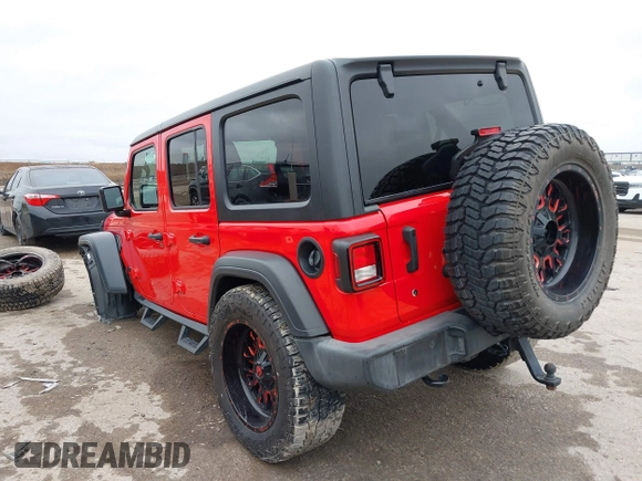 2020 Jeep Wrangler Unlimited Sport z VIN 1C4HJXDN8LW184653, wystawiony jako IAAI lot #41560198 z przebiegiem 64 880 mil mil oraz . Historia ofert i sprzedaży dostępna na DreamBid. Obrazek 3.
