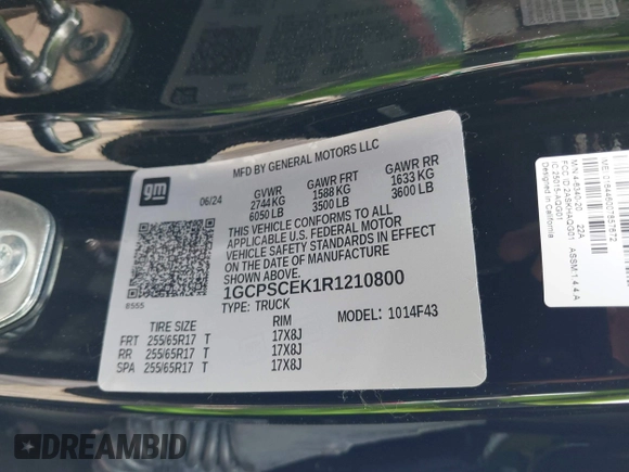 2024 Chevrolet Colorado 2WD LT z VIN 1GCPSCEK1R1210800, wystawiony jako IAAI lot #41999697 z przebiegiem 6 124 mil mil oraz . Historia ofert i sprzedaży dostępna na DreamBid. Obrazek 9.