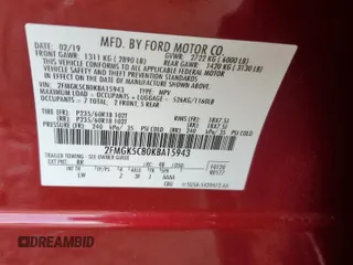 2019 Ford Flex SEL with VIN 2FMGK5C80KBA15943, listed as a Copart auction lot 50723205 with 31,911 mi miles and Salvage Title. Bid and sale history available at carsss.com. Image 12.