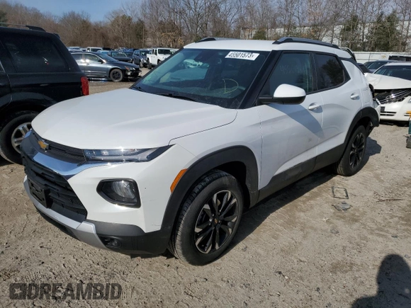 2021 Chevrolet TrailBlazer LT with VIN KL79MRSL8MB169696, listed as a Copart auction lot 45501573 with 16,187 mi miles. Bid and sale history available at carsss.com. Image 1.