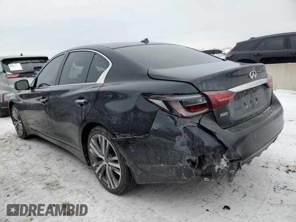 2021 Infiniti Q50 Signature Edition with VIN JN1EV7CR2MM751399, listed as a Copart auction lot 45422675 with 40,227 mi miles and Salvage title. Bid and sale history available at DreamBid. Image 2.