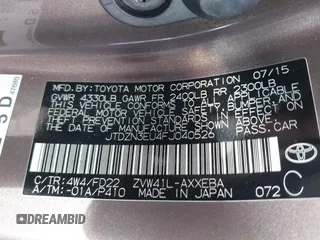 2015 Toyota Prius Two with VIN JTDZN3EU4FJ040526, listed as a IAAI auction lot 41582274 with 137,797 mi miles and . Bid and sale history available at DreamBid. Image 9.