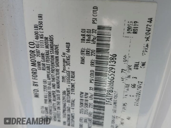 2016 Ford Mustang EcoBoost Premium с VIN 1FATP8UH6G5291386, выставлен на аукционе Copart как лот 53480005 с пробегом 226 879 миль миль и Списание • Salvage title. История ставок и продаж доступна на DreamBid. Изображение 12.