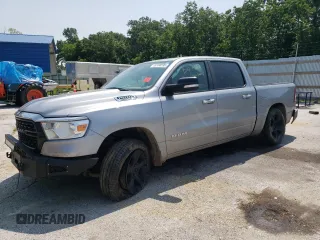 2020 Ram 1500 Big Horn with VIN 1C6SRFFT2LN381884, listed as a Copart auction lot 59188595 with 97,954 mi miles and Salvage title. Bid and sale history available at DreamBid. Image 1.