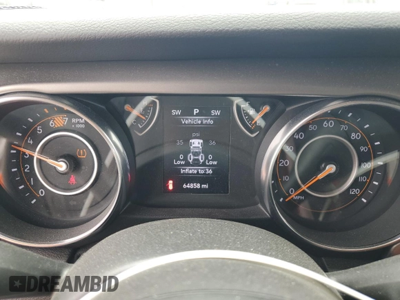 2020 Jeep Wrangler Sport S with VIN 1C4GJXAN8LW130902, listed as a Copart auction lot 53891425 with 64,858 mi miles and Salvage title. Bid and sale history available at DreamBid. Image 9.