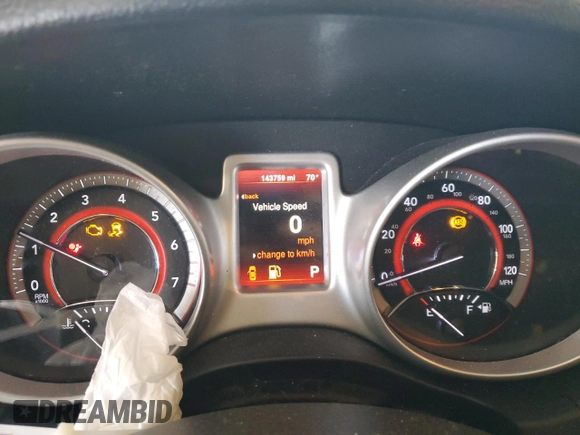 2015 Dodge Journey SXT with VIN 3C4PDDBG7FT646152, listed as a Copart auction lot 58371505 with 143,759 mi miles and Salvage title. Bid and sale history available at DreamBid. Image 9.