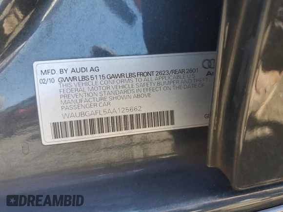 2010 Audi S4 Premium Plus with VIN WAUBGAFL5AA125662, listed as a Copart auction lot 68814494 with 101,519 mi miles and Salvage Title. Bid and sale history available at carsss.com. Image 12.