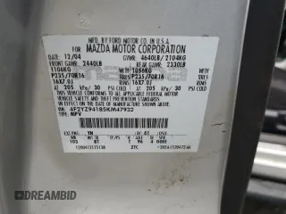 2005 Mazda Tribute LX with VIN 4F2YZ94185KM47932, listed as a Copart auction lot 63587744 with 203,178 mi miles and Salvage Title. Bid and sale history available at carsss.com. Image 14.