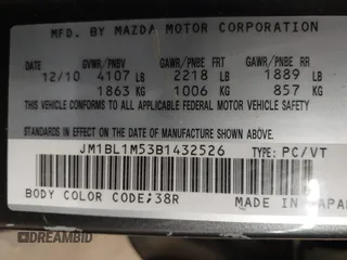2011 Mazda 3 S Grand Touring z VIN JM1BL1M53B1432526, wystawiony jako IAAI lot #41670048 z przebiegiem 105 407 mil mil oraz . Historia ofert i sprzedaży dostępna na DreamBid. Obrazek 9.