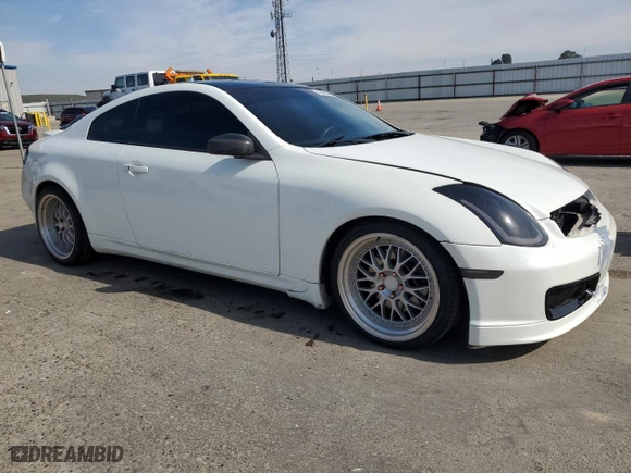 2007 Infiniti G35 Coupe with VIN JNKCV54E57M904221, listed as a Copart auction lot 45695865 with 180,542 mi miles and Salvage Title. Bid and sale history available at carsss.com. Image 4.