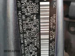 2012 Toyota Prius One z VIN JTDKDTB37C1004129, wystawiony jako Copart lot #55353665 z przebiegiem 256 307 mil mil oraz Szkoda całkowita • Salvage title. Historia ofert i sprzedaży dostępna na DreamBid. Obrazek 13.