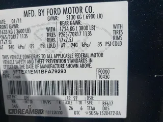 2011 Ford F-150 XL with VIN 1FTEX1EM1BFA79293, listed as a IAAI auction lot 41945057 with 281,513 mi miles. Bid and sale history available at carsss.com. Image 9.