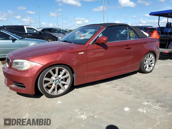 2013 BMW 1 Series 135i with VIN WBAUN7C54DVM27206, listed as a Copart auction lot 74797944 with 0 mi miles and Salvage Title. Bid and sale history available at carsss.com. Image 1.