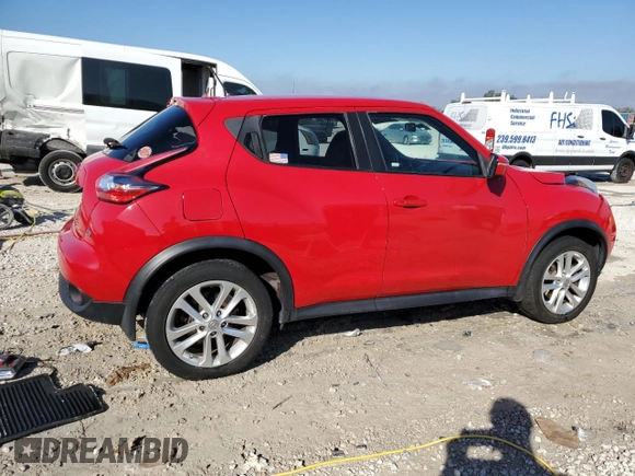 2015 Nissan Juke SV with VIN JN8AF5MR5FT502037, listed as a Copart auction lot 44346205 with 114,300 mi miles and Salvage Title. Bid and sale history available at carsss.com. Image 3.