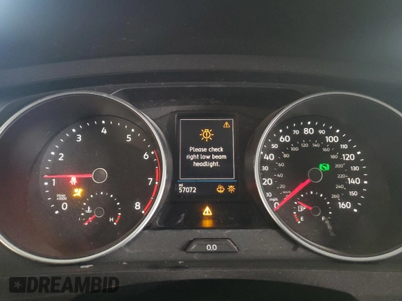 2019 Volkswagen Tiguan SE with VIN 3VV3B7AXXKM162862, listed as a Copart auction lot 44827135 with 57,072 mi miles and Salvage Title. Bid and sale history available at DreamBid. Image 9.
