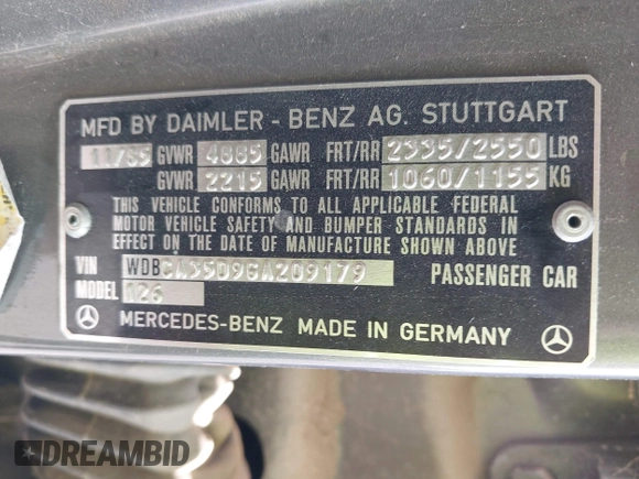 1986 Mercedes-Benz 420 Series 420SEL with VIN WDBCA35D9GA209179, listed as a IAAI auction lot 42081253 with 141,249 mi miles. Bid and sale history available at carsss.com. Image 9.