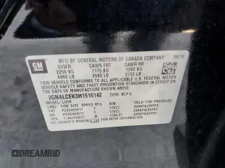 2017 Chevrolet Equinox LT with VIN 2GNALCEK3H1516142, listed as a Copart auction lot 51159125 with 112,670 mi miles and Clean Title. Bid and sale history available at DreamBid. Image 13.