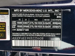 2019 Mercedes-Benz GLS with VIN 4JGDF6EE9KB225608, listed as a Copart auction lot 70977092 with 0 mi miles. Bid and sale history available at carsss.com. Image 15.