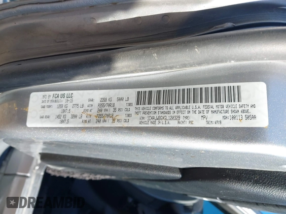 2016 Jeep Wrangler Sahara z VIN 1C4AJWBGXGL120329, wystawiony jako IAAI lot #40239916 z przebiegiem 96 731 mil mil oraz . Historia ofert i sprzedaży dostępna na DreamBid. Obrazek 9.