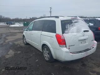 2004 Nissan Quest SL with VIN 5N1BV28UX4N350057, listed as a IAAI auction lot 41394891 with 1 mi miles. Bid and sale history available at carsss.com. Image 3.
