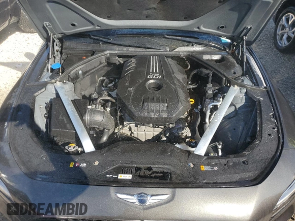 2023 Genesis G70 2.0T with VIN KMTG34TA4PU104352, listed as a Copart auction lot 76000484 with 27,548 mi miles and Salvage Title. Bid and sale history available at DreamBid. Image 12.