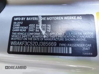 2013 BMW 3 Series 328i xDrive с VIN WBAKF3C52DJ385669, выставлен на аукционе IAAI как лот 42378813 с пробегом 113 897 миль миль и . История ставок и продаж доступна на DreamBid. Изображение 9.