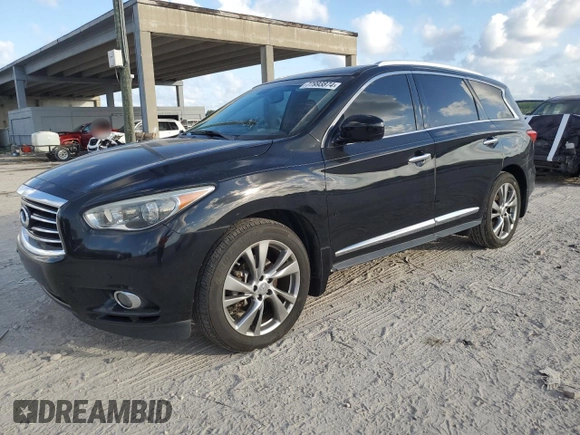 2013 Infiniti JX35 with VIN 5N1AL0MMXDC318989, listed as a Copart auction lot 77993874 with 51,097 mi miles and Non Repairable. Bid and sale history available at carsss.com. Image 1.