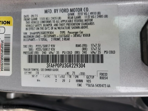 2016 Ford Fusion Energi SE Luxury with VIN 3FA6P0PU3GR229304, listed as a Copart auction lot 87405984 with 141,441 mi miles and Salvage Title. Bid and sale history available at carsss.com. Image 13.