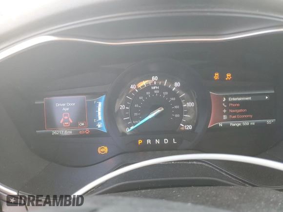 2019 Ford Fusion Titanium with VIN 3FA6P0SU0KR202707, listed as a Copart auction lot 56289475 with 26,217 mi miles and Salvage title. Bid and sale history available at DreamBid. Image 9.