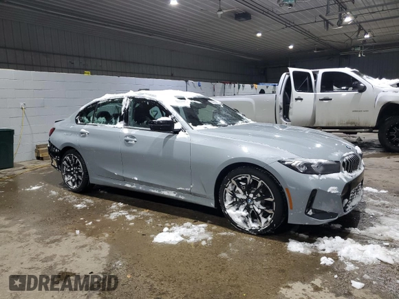 2025 BMW 3 Series 330i xDrive with VIN 3MW89CW08S8E94714, listed as a Copart auction lot 44920285 with 7,943 mi miles and Salvage Title. Bid and sale history available at carsss.com. Image 4.
