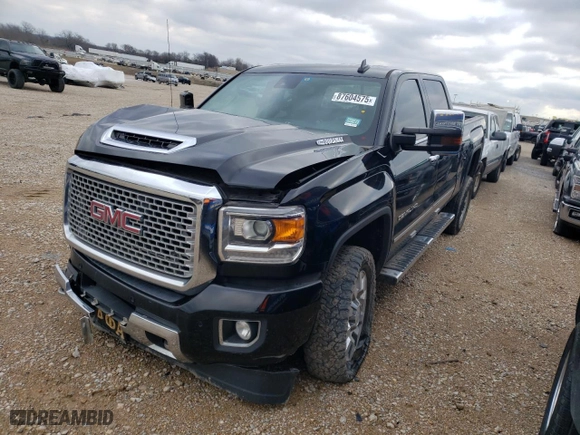 2017 GMC Sierra 2500HD Denali with VIN 1GT12UEY6HF190500, listed as a Copart auction lot 87604575 with 0 mi miles and Salvage Title. Bid and sale history available at carsss.com. Image 1.