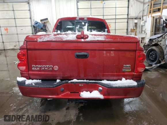 2007 Dodge Dakota SLT with VIN 1D7HW48P37S221039, listed as a Copart auction lot 48104975 with 138,371 mi miles and Salvage Title. Bid and sale history available at carsss.com. Image 6.