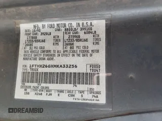 1991 Ford F-250 с VIN 1FTHX26GXMKA33256, выставлен на аукционе Copart как лот 59715565 с пробегом 93 443 миль миль и Чистый • Clean title. История ставок и продаж доступна на DreamBid. Изображение 12.