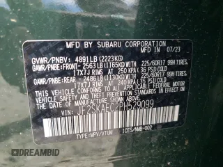 2023 Subaru Forester Premium with VIN JF2SKAEC2PH529099, listed as a Copart auction lot 57414365 with 11,185 mi miles and Salvage title. Bid and sale history available at DreamBid. Image 14.
